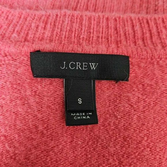 J.CREW Sweater Wool Alpaca Pink Long Sleeve V Neck Knit Pullover - Picture 4 of 7